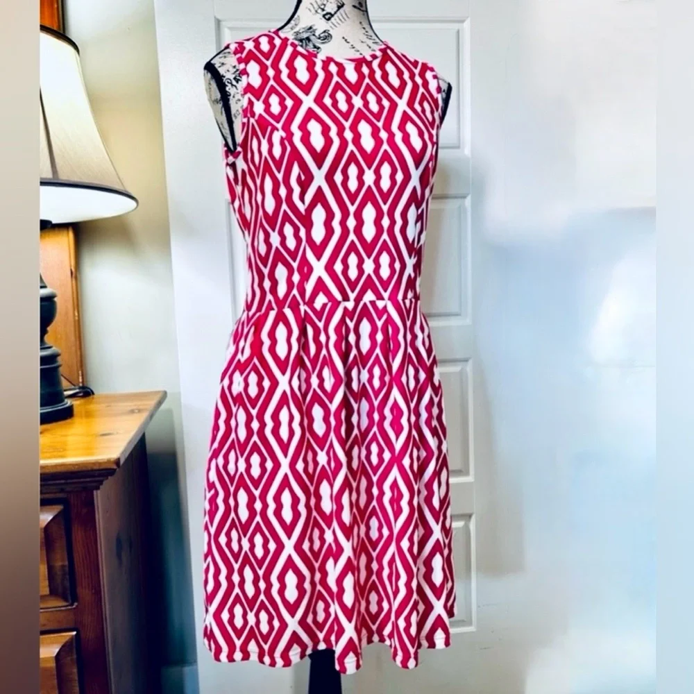 JUDE CONNALLY Mary Pat Pink IKat Jude Cloth Sheath Dress Pockets Sz Small - Picture 2 of 12